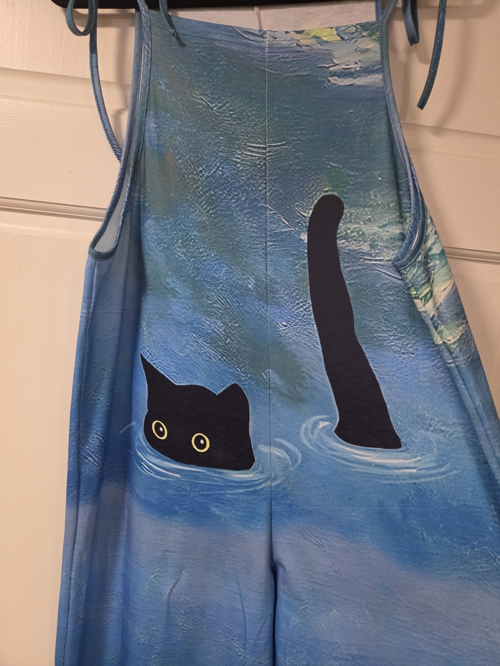 Unbranded Blue Cat Print Pet Apron for Cat Lovers - Picture 3 of 6